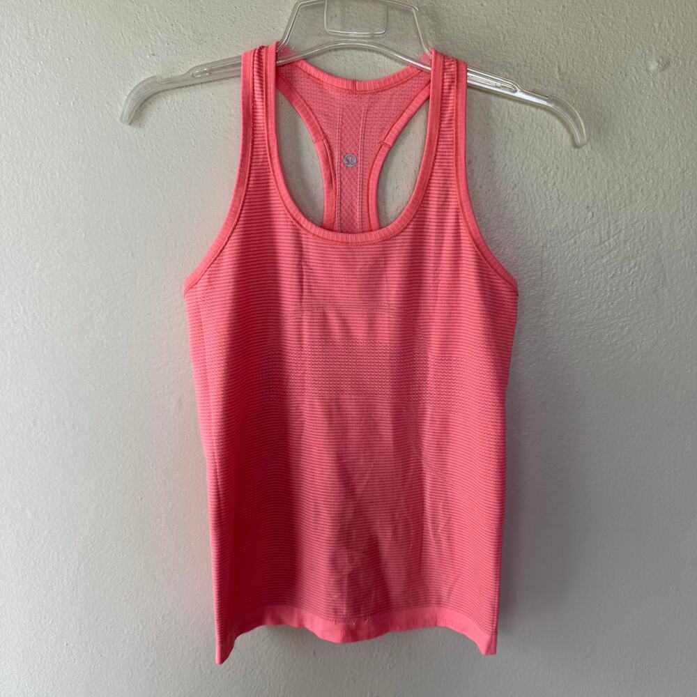 Lululemon Swiftly Tech Racerback, coral-pink shade seamless size 8 - Picture 2 of 9